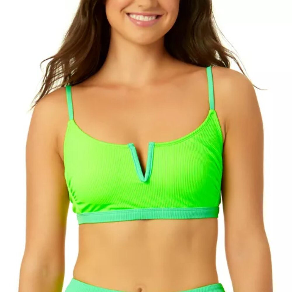 Salt + Cove Juniors' Ribbed V-Wire Bralette Bikini Top NWOT Sz M